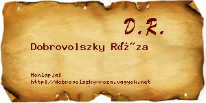 Dobrovolszky Róza névjegykártya